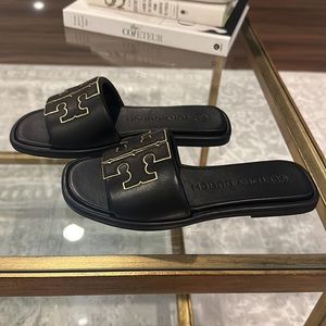 Tory Burch Double T Sport Slides 6.5